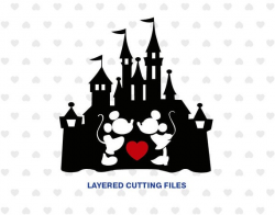 Sale! Mickey Mouse Kissing on castle Minnie Mouse kiss SVG Minnie Mouse  Disney Clipart for Silhouette Cameo or Cricut and transfer iron on
