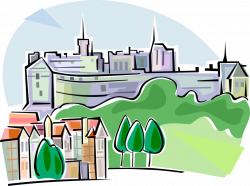 Edinburgh Castle, Edinburgh, Scotland - Vector Image