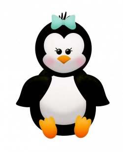 Penguins and Flowers of the Winter Clip Art. | Oh My Fiesta! in english