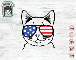July 4th Cat SVG, Funny Cat svg, Fourth of July Cat svg file ...