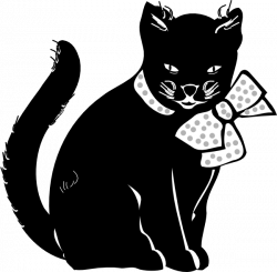 Black Cat With Bow Clip Art at Clker.com - vector clip art online ...