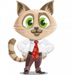 Business cat character with tie, shirt and trousers. #vector ...