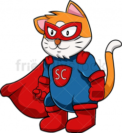 Superhero Cat Mascot | kucing | Cat character, Vector ...