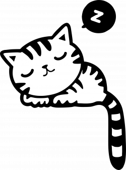 Cat Sleeping Clipart Black And White - Alternative Clipart Design •