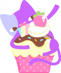 Cat clipart cupcake - Pencil and in color cat clipart cupcake