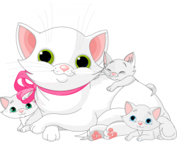 Mama Cat and Kittens | Animal Icons | Kitten images, White ...