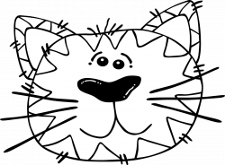 Weird Cat Face Coloring Page Fascinating Clipart Pencil And In Color ...