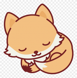 Sleeping Nerdy Fox - Kawaii Cute Fox Drawing Clipart ...