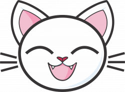 Clipart - Happy White Cat