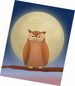 Clipart - The Owl and The Moon