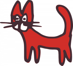 Red Drawn Cat Clip Art at Clker.com - vector clip art online ...