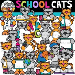 School Cats Clipart {School Clipart}