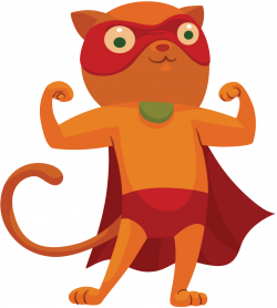 Cat clipart superhero - Pencil and in color cat clipart superhero
