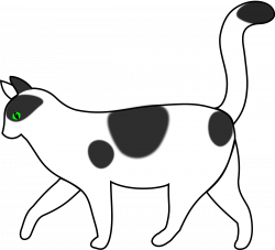Clipart - white cat walking
