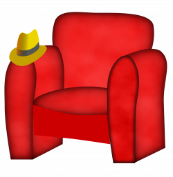 Clipart - hat on a chair .
