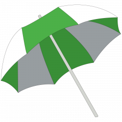 Green And White Umbrella Beach Summer Clipart