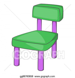 Drawing - Children chair icon, cartoon style. Clipart ...