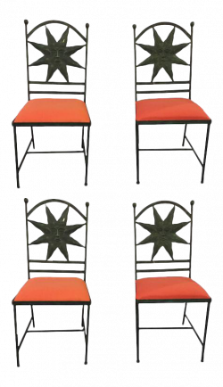 High-End Hollywood Regency Metal Side Chairs - Set of 4 | DECASO
