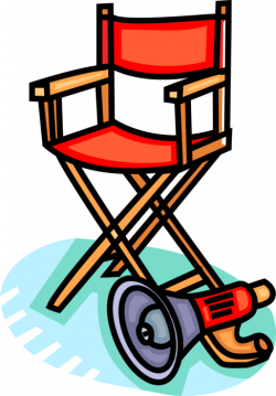 Hollywood Director's Chair and Megaphone - Vector Image