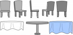 Clipart - Kitchen Table and Chairs with Table Cloth
