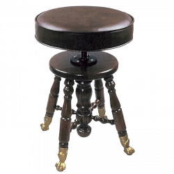 Jansen Claw Foot Upholstered Top Swivel Piano Stool