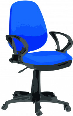 Public Domain Clip Art Image | Desk Chair-Blue with wheels | ID ...