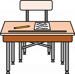 Clipart - Empty seat with a worksheet