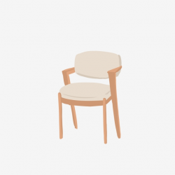 Hand Painted Illustration Solid Wood Chair, Modern, Simple ...