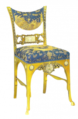 Blue and gold antique chair by jinifur on DeviantArt
