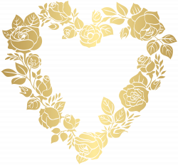 Heart Clip art - Floral Golden Heart Border Frame PNG Clip Art 8000 ...
