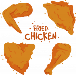 Fried chicken Buffalo wing KFC Chicken nugget - Cartoon hand painted ...