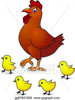 Vector Stock - Mother hen and baby. Clipart Illustration ...