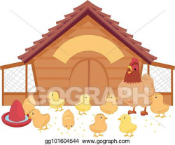 Vector Clipart - Poultry chicken chicks illustration. Vector ...