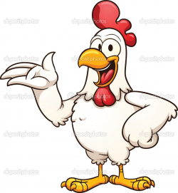 Cartoon Chicken | Cartoon white chicken. Vector clip art ...