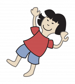 Clipart - Asian Girl Falling Colour