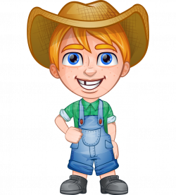 Curtis the Farm's Menace: A little boy farmer cartoon dressed in a ...