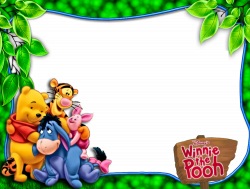 Pooh and Friends PNG Green Kids Frame | Gallery Yopriceville - High ...