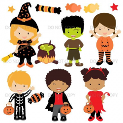 Halloween clipart, Halloween Kids Costume Party clipart ...