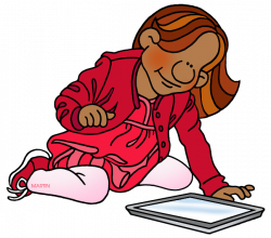 Internet Clip Art by Phillip Martin, Young Girl with Tablet