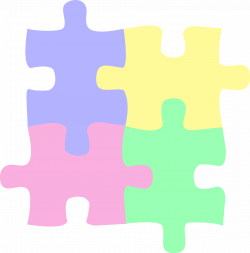 Logo Children Or Autism Puzzle Pastel Clip Art - Sweet Clip Art