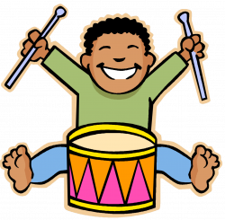 Kids and music clipart