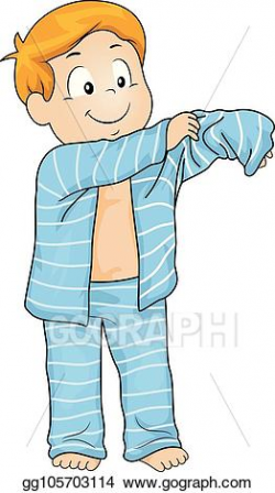 Vector Clipart - Kid boy wear pajamas illustration. Vector ...