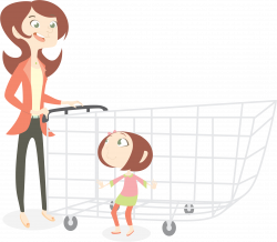 Clipart - Mom Shopping With Daughter
