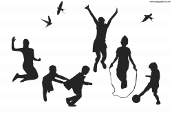 Kids Playing Silhouette at GetDrawings.com | Free for personal use ...