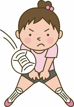 Clipart - Girl playing volleyball
