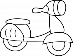 Mini Scooter Coloring Page - Free Clip Art