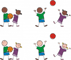 Clipart - Multicultural Kids Playing Sports