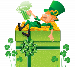 St Patricks Day Decor with Shamrocks and Leprechaun PNG Clipart ...