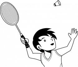 28+ Collection of Badminton Player Clipart Black And White | High ...