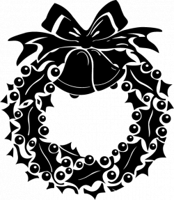 28+ Collection of Christmas Wreath Clipart Black And White | High ...